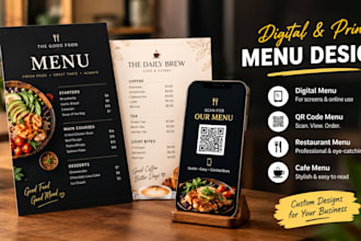 design digital menu, qr code menu, restaurant menu, cafe menu