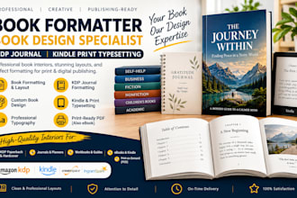 do book formatter, book design specialist, KDP journal, kindle print typesetting