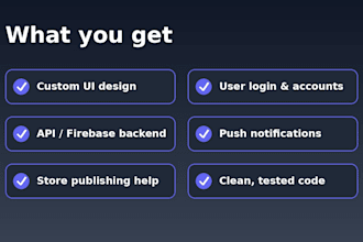 develop a flutter or react native mobile app for ios and android