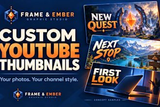 design custom youtube thumbnails with your photo and branding
