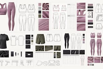 create leggings sports bra gym wear and activewear tech packs for manufacturing