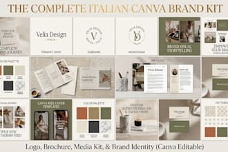 design italian full canva brand kit brand identity logo brochure media kit