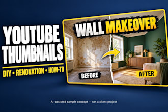 design youtube thumbnails for DIY and renovation videos