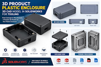 do 3d product plastic enclosure 3d cad model in solidworks for tooling