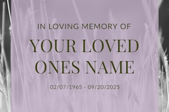 design an elegant funeral program or obituary flyer in 24 hours
