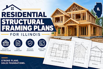 draw residential structural framing plans for illinois