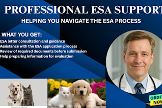 provide a professional emotional support animal esa letter