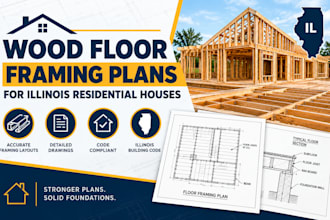 draw wood floor framing plans for illinois residential houses