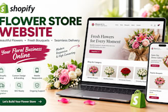 build flower shopify store florist website for flower delivery, wedding bouquet