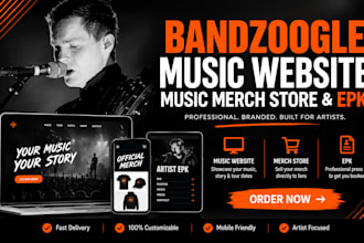build a bandzoogle music website, music merch store and epk for artists