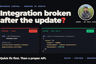 fix business central integrations and migrate soap and odata to apis