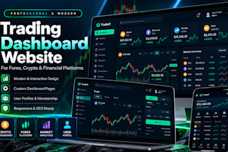 build trading dashboard website for forex crypto trading and financial platforms
