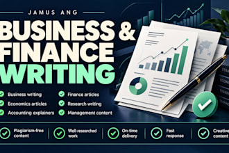 write business finance and economics articles and reports