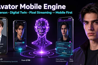 do ai spokeperson avatar mobile app, ai twin avatar mobile app, pixel streaming