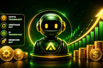 build automated crypto trading bot, arbitrage bot, ai trading bot, memecoin bot
