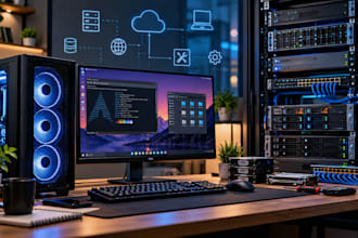 configuration linux server or windows server and configuration pc with windows
