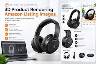 create 3d product rendering, amazon listing images,amazon infographic,3d model