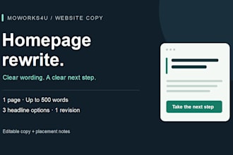 rewrite your business homepage for clear straightforward messaging