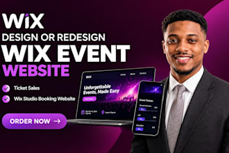 design or redesign wix event website, ticket sales  wix studio booking website