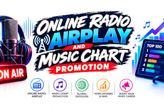 promote your music through online radio airplay and music charts