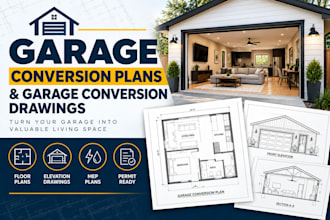 draw garage conversion plans and garage conversion drawings