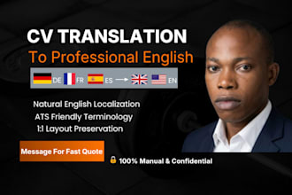translate your german, french or spanish cv to english