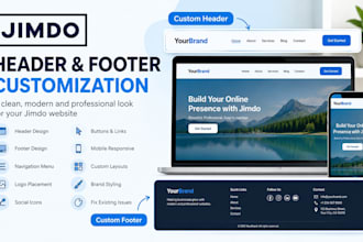 customize jimdo website header, footer and navigation