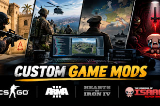 create custom game mods for counter strike, arma 3, hoi4 and isaac repentance