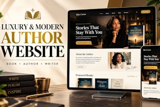 design author website, book website, ebook landing page and writer site