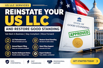 reinstate your US llc, restore good standing file annual report llc compliance
