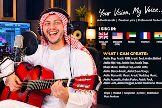 be your male arabic singer songwriter vocalist beat maker and pop music producer