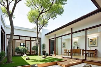 design biophilic architecture, indoor greenery, and nature rendering