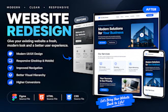 redesign your website with a modern professional UI
