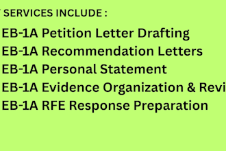 prepare eb1a extraordinary ability immigration documents and petition support