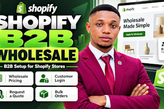 set up shopify b2b wholesale pricing, customer login and request a quote