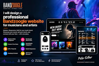 design a professional bandzoogle website for musicians, artists and djs