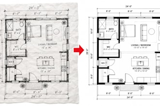 do professional 2d cad drafting and redraw sketches to cad