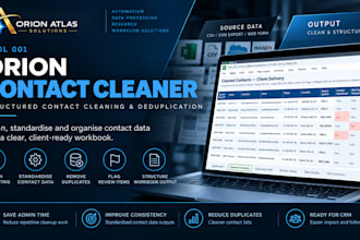 clean, deduplicate and organize your CRM contact list