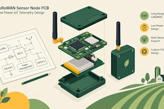 design lorawan sensor node pcb low power iot telemetry lora esp32 sx1262 antenna