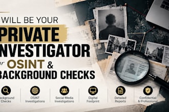 be your private investigator for osint and background check