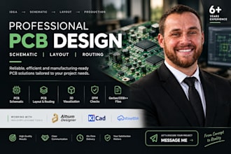 design professional pcb layout, schematic and routing