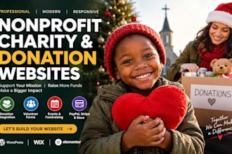 design nonprofit charity donation 501c3 cleaning website christmas donation web
