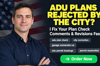 adu permit drawings plan check revisions for california texas florida arizona