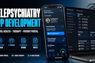 build telepsychiatry mental health app therapy app patient portal telehealth app