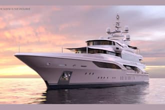 create a custom realistic yacht model, 3d ship for printing rendering animation