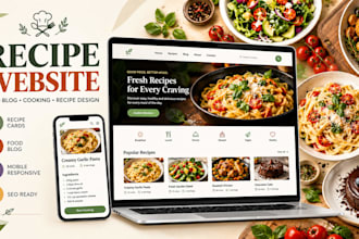 make an automated recipe wordpress website, food blog or full cooking site