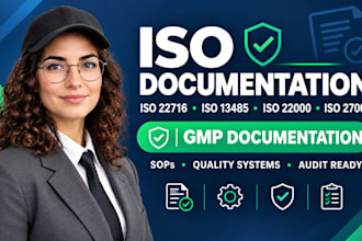 give iso 22716 iso 13485 iso 22000 iso 27001 certification gmp documentation