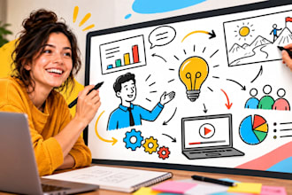 transform your content into engaging hand drawn animated presentation slides