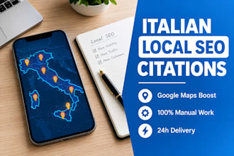 do 30 local italian SEO citations for google maps ranking