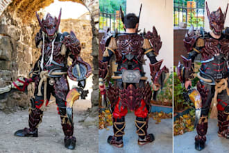 do 3d cosplay creation wearable anime cosplay model knight armor 3d prop 3d mask